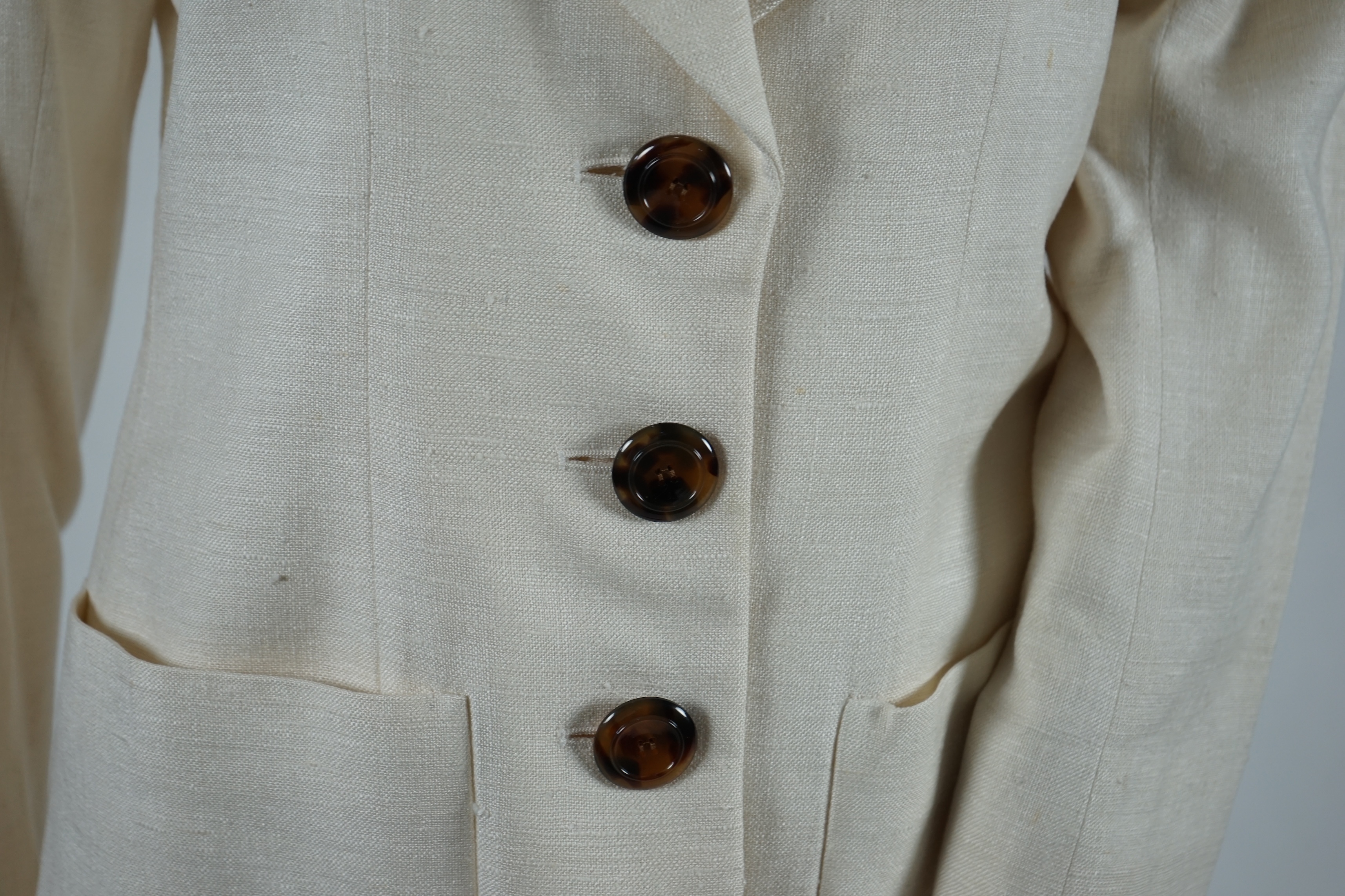 Three vintage Yves Saint Laurent variation lady's jackets, F 40 (UK 12). Proceeds to Happy Paws Puppy Rescue